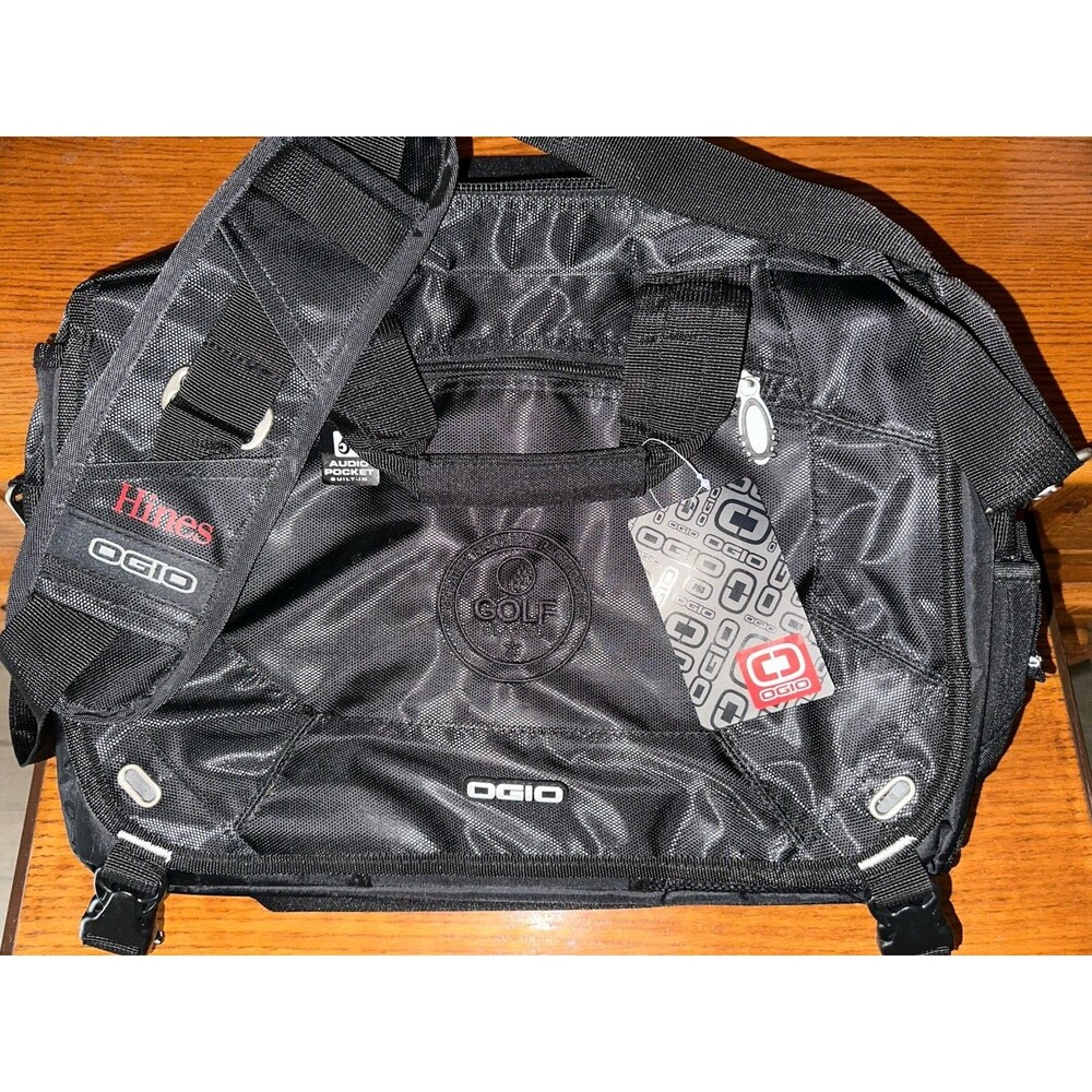 Black Ogio Messenger Laptop Bag  Pocket Port 18” Greater Houston Golf Classic BN